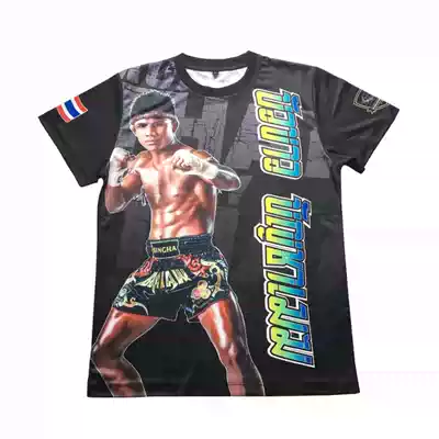 MMA new broadcast training short-sleeved Muay Thai T-shirt mesh quick-drying T-shirt boxing gym fitness T-shirt men
