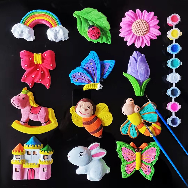 Children's plaster sculptures painted dolls full of paint Princess Model Diy Graffiti Color Painted