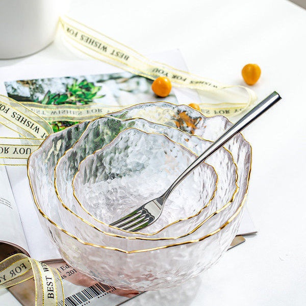 Net Red Glass Fruit Pans Light Lavish Salad Bowl Home Living Room Tea Table Refreshment Snack Tray New Wash Basin