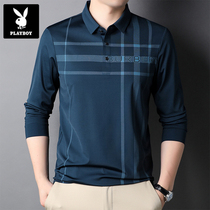 New product 2022 autumn and winter long-sleeved mens long-sleeved t-shirt loose plus fat plus size top autumn clothing bottoming Polo shirt