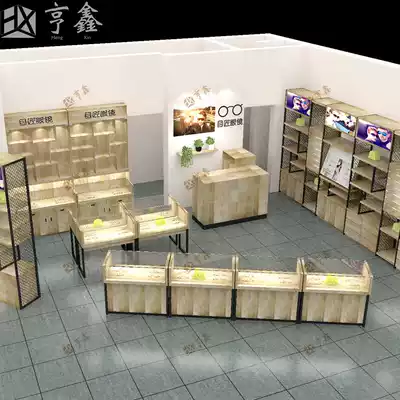 Boutique White Oak sunglasses display cabinet double-sided mid-island glasses shelf short cabinet high cabinet custom