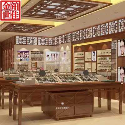 Factory direct sales glasses shop display cabinet shelves Nakajima display cabinet glasses counter wooden glasses cabinet container