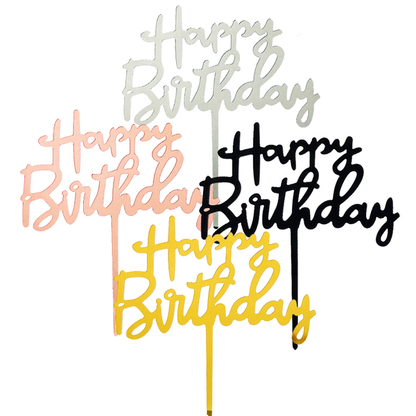 Acrylic Happy Birthday Baking Card Cake Decoration