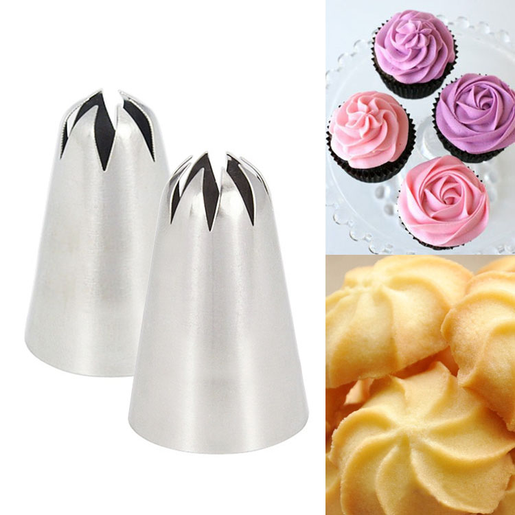 Medium flower mouth Baking flower tool cream cookie squeeze flower mouth 6 teeth 8 teeth 10 teeth 12 teeth 15 teeth 19 teeth