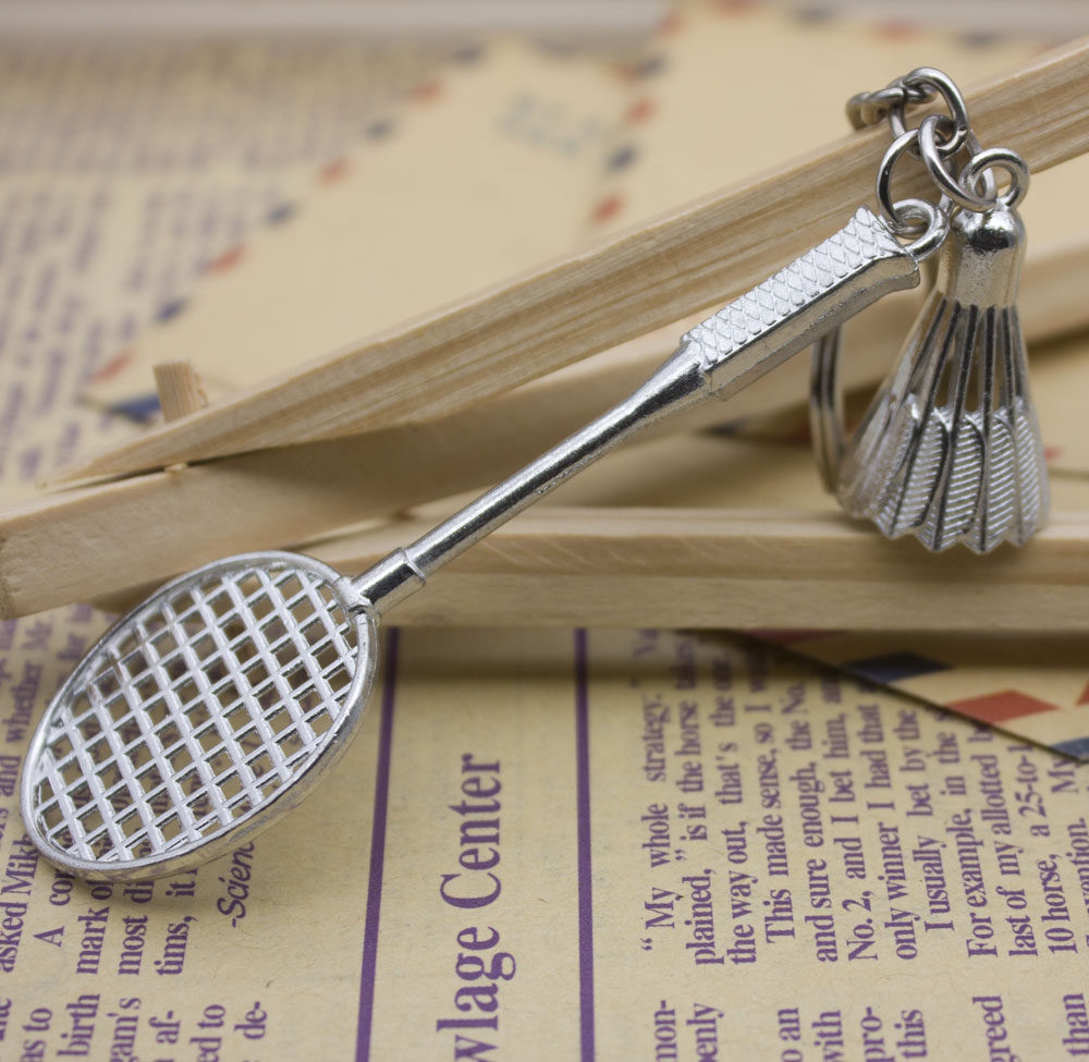 Mini Badminton Model Keychain Pendant Trinkets with Balls and Rackets Accessories Pendant Game Gifts Gift