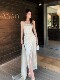 Hollin Lace Spliced Satin Camisole White Dress for Women, Summer Light Luxury High-End High-Slit Midi Dress
