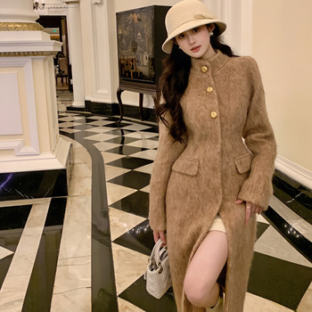 Hollinna Elegant Slim-Fit Long Woolen Coat for Women, Autumn and Winter High-End Slimming Long Coat in a Rich Girl Style