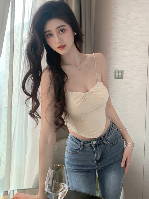 Hollin Hot Girl Lace Strap Tube Top Women's Summer 2025 New Sexy Wearing Bra and Slim-fitting Vest