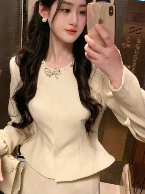 Hollin Hepburn's Cat New Chinese Suit Women's 2025 Spring and Autumn New dignified and elegant two-piece set