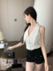 Hollin Sleeveless V Neck Short Vest for Women Summer 2025 New Original Design Accessible Luxury High-End Versatile Top