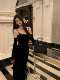Hollinna Velvet Suspender Dress for Women, Spring and Autumn, French Style, High-End, Hepburn Style, Slimming, Elegant Long Dress