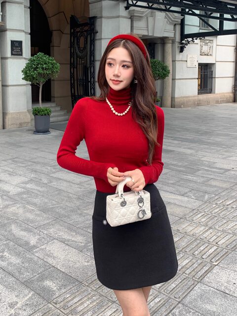 Hollinna 100% Wool Pullover Sweater for Women, Autumn and Winter 2025 New Style, Long-Sleeved Turtleneck Base Knitwear