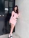 Hollin[Heartbeat Peach]Pink Socialite High-End Suit Set for Women, New Spring and Autumn Two-Piece Set