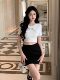Hollin Short-Sleeved Cotton T-Shirt for Women Summer 2025 New Style Bow Fashionable Breast-Revealing Waist Versatile Short Top