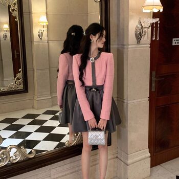Hollinna Pink Short Jacket for Women, Spring and Autumn 2025 New Design, Niche Versatile Elegant Style Top