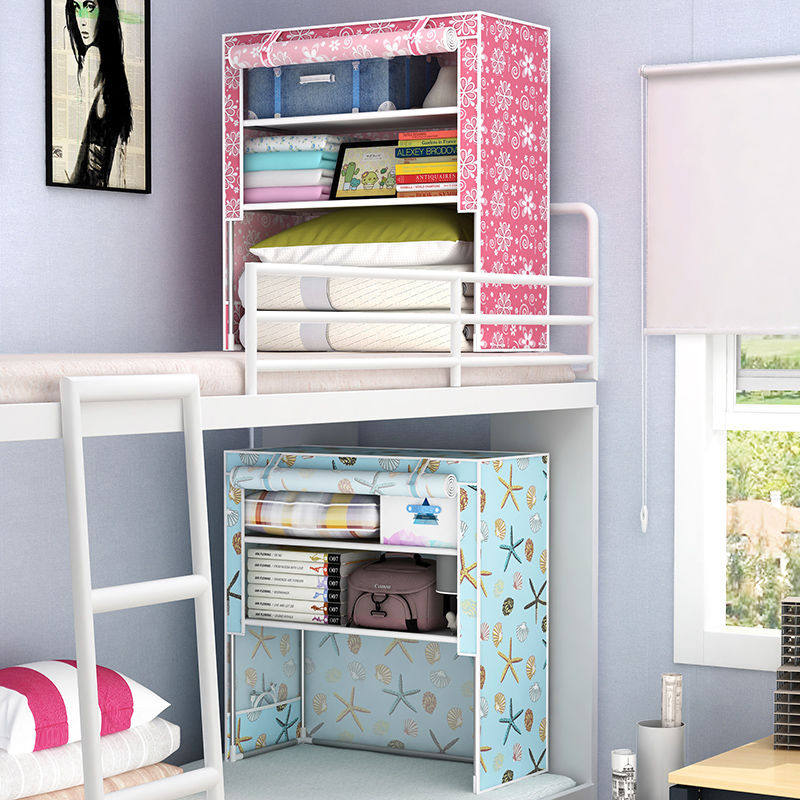 Simple cloth wardrobe dormitory artifact bed wardrobe college student dormitory upper and lower bed bed storage cabinet rack