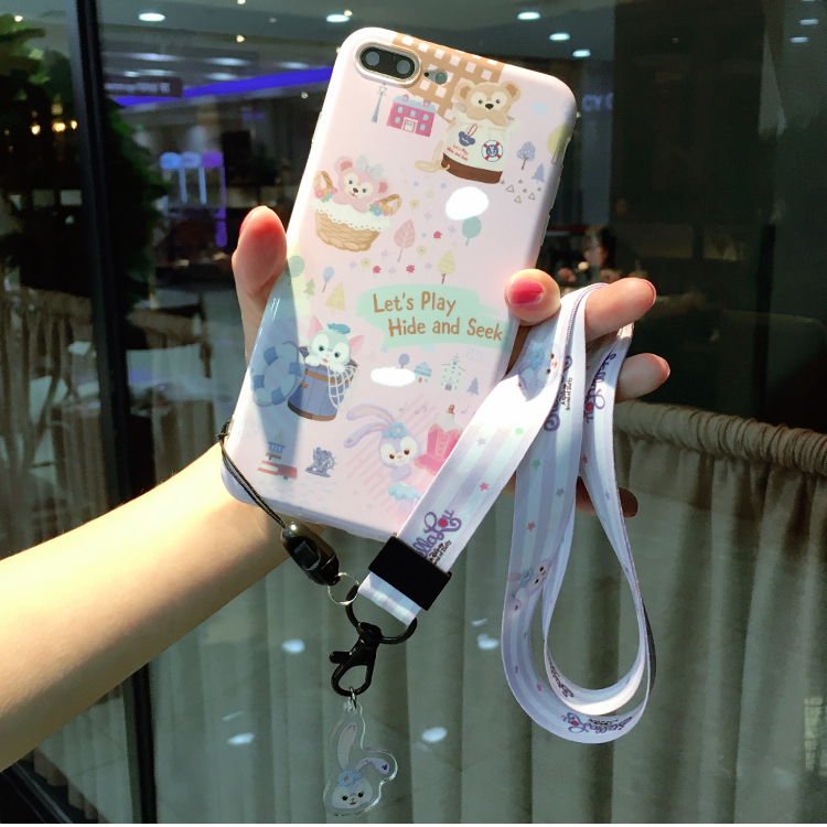 Giống mới Sakura Sesame Street Mobile Shell Dây buộc Nữ Phiên bản rộng Mickey Halter Rope Disney Donald Duck - Phụ kiện điện thoại di động giá đỡ điện thoại quay video từ trên xuống