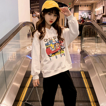 Girls sweater childrens top 2022 new spring clothing Korean version of the Western style fashionable medium and large childrens clothing spring and autumn bottoming shirt trend