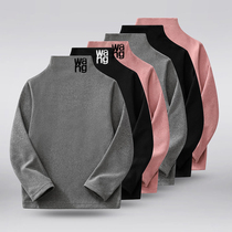 Self-heating German velvet childrens bottoming shirt 2021 boys and girls thermal underwear T-shirt baby top autumn and winter middle-aged children