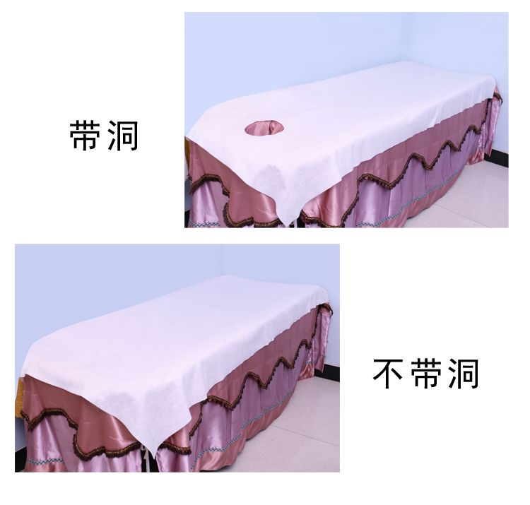 Thẩm mỹ viện cung cấp màu trắng dùng một lần cao cấp khăn trải giường khách sạn massage giường dày vải không dệt với tấm lỗ drap nệm
