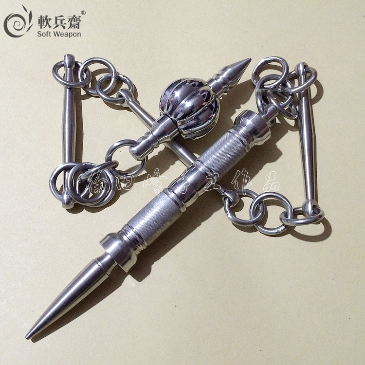 ステンレス　十三節鞭　　中国武術 清仓推荐｜软兵斋不锈钢手工九节鞭三节鞭锤防身武术01437，传统