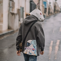 Áo phông mùa xuân có mũ trùm đầu mùa xuân cho nam giới Tide Street Anime mẫu in Kangaroo Pocket Teen Top Jacket - Áo khoác đôi