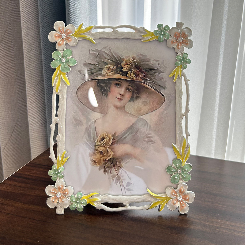 6inch 7inch Vintage European-Style Floral Decorative Photo Frame Tabletop Handmade Painted Frame Bohemian Style Ornament