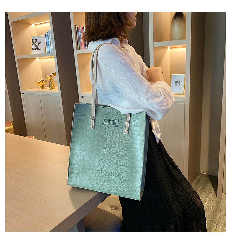 Túi xách nữ lớn 2019 thời trang mới họa tiết cá sấu công suất lớn túi tote đơn giản, túi đeo vai hoang dã - Túi xách nữ túi nữ đẹp