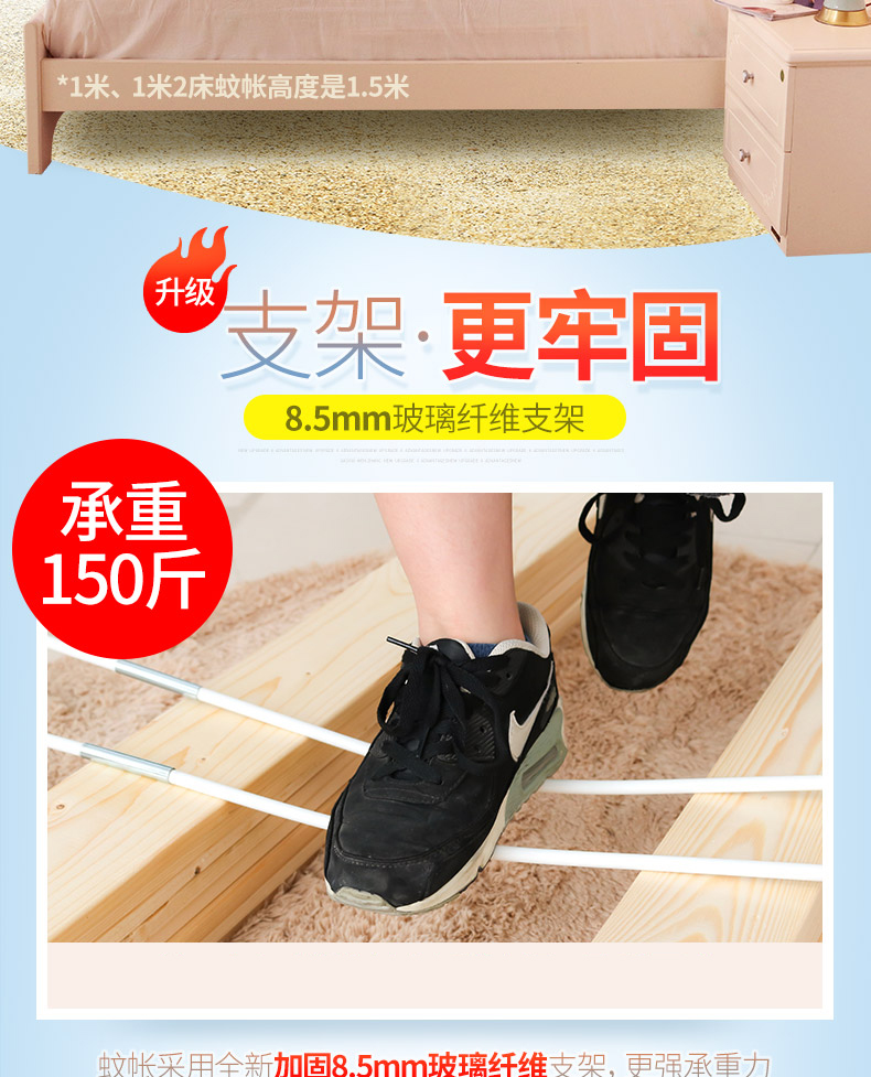 1,5 Giường đôi lưới gia đình mã hóa 1.8m yurt Khăn 1,2m dày ba cửa quạt thổi man - Lưới chống muỗi màn khung ròng rọc