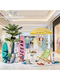 Summer Ocean-Themed Mall Display, Trendy Women's Clothing Store Window Decoration, Scene Setup with Artificial Greenery
