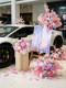 4S Store Car Delivery Ceremony Decoration Flower Arrangement, Artificial Flower Floor Arrangements, Roman Column Display Stand, Flower Guide Posts, Fake Flower Landscaping
