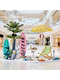 Summer Ocean-Themed Mall Display, Trendy Women's Clothing Store Window Decoration, Scene Setup with Artificial Greenery