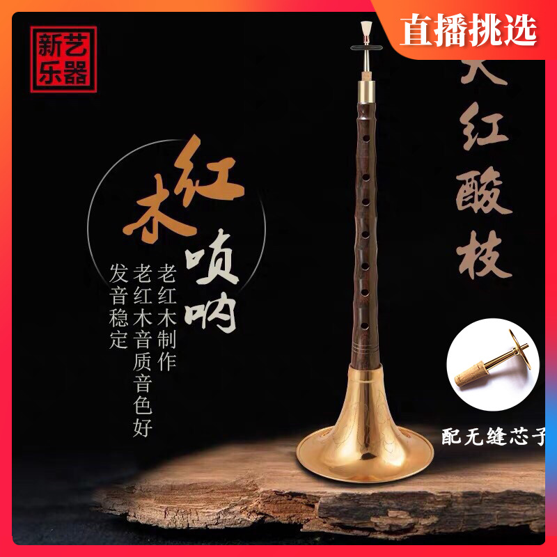 Xinyi big red acid branch Old mahogany Suona musical instrument Adult play CDEGG drop BA play horn musical instrument