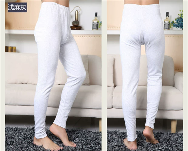 Quần cotton kích thước lớn Quần cotton cộng với phân bón để tăng miếng đệm đầu gối nam và nữ, quần đơn mùa thu và ấm mùa đông