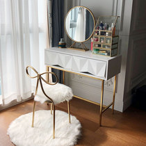 Nordic Golden extravagant white lacquered bedroom small apartment mini ins dressing table Net red makeup table makeup