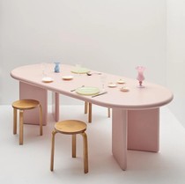 Minimalist solid wood table desk creative rectangular conference table simple light luxury designer desk personality fashion