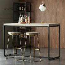 Bar table integrated home living room partition kitchen high table solid wood long table and chair combination cafe