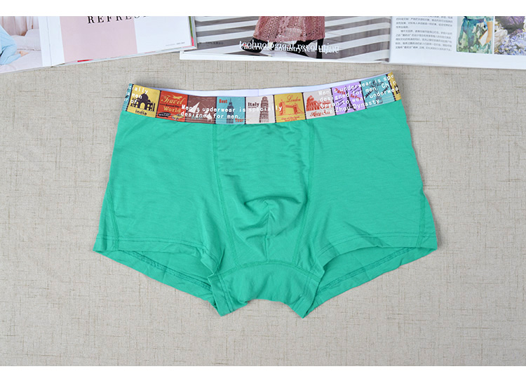 Bảo vệ Orange Đồ lót nam Cotton Boxer Sáng tạo Thời trang Modal Nam Boxer Cá tính Trung eo Thanh niên quần sịp