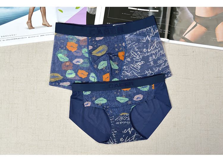 Caber kabali cặp đồ lót nữ ren giữa tăng nóng gợi cảm Sao nam quần short boxer trong suốt UM150 quần lót cặp