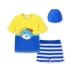 Balla Balla Children Áo tắm cho bé trai Set Boy Boy Cartoon Chia áo tắm Cartoon Mũ bơi ba mảnh Nam - Đồ bơi trẻ em Đồ bơi trẻ em