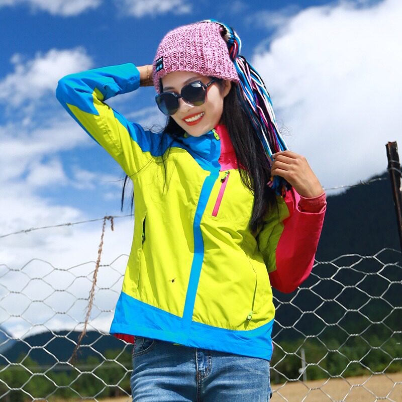 Shumiller's New Outdoor Women's color-picking sports assault jacket waterproof and windproof three-in-one two-piece set