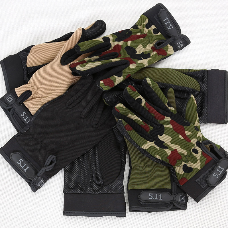 Outdoor New Pint Male Style Full Finger Riding Gloves Anti Slip Wear and breathable Sweat Climbing Bike Long Finger Gloves