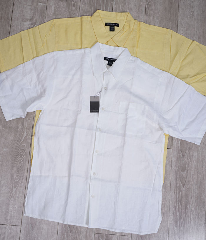 Foreign trade summer men and women plus fertilizer special linen shirt short-sleeved shirt 300 catties fat brother half-sleeved top middle-aged and elderly