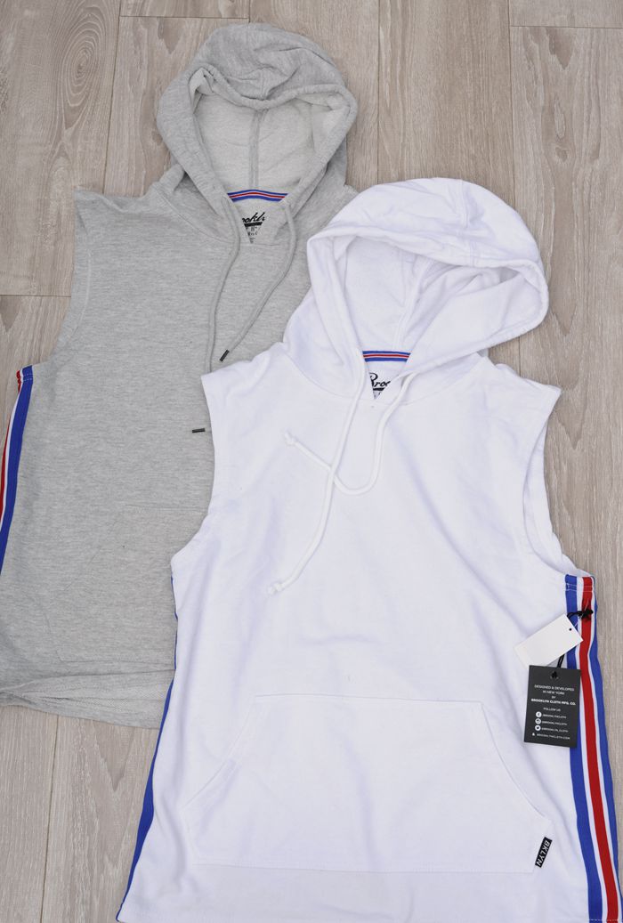 Europe and the United States foreign trade spring, summer and autumn men's sleeveless hooded training vest Men's sports fitness basketball sleeveless hoodie