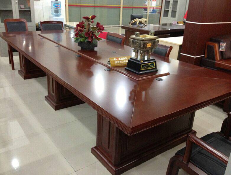Solid wood leather paint large business office furniture simple rectangular table negotiation table training table staff meeting table