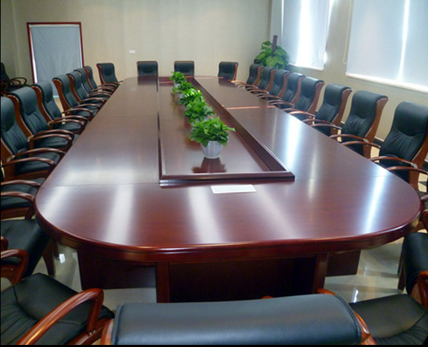 Large Banquet Office Furniture Solid Wood Paste Conference Table Large Business High-end Meeting Stage Simply Modern Oval