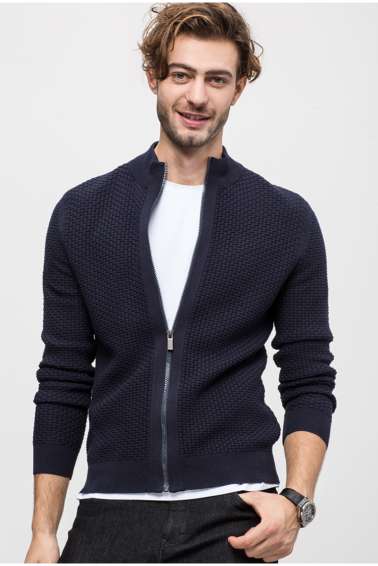 Mùa thu kinh doanh Quần áo nam sợi len sợi cashmere Đàn ông đan len bình thường Áo len cardigan Áo khoác DAZ493 áo da lộn nam