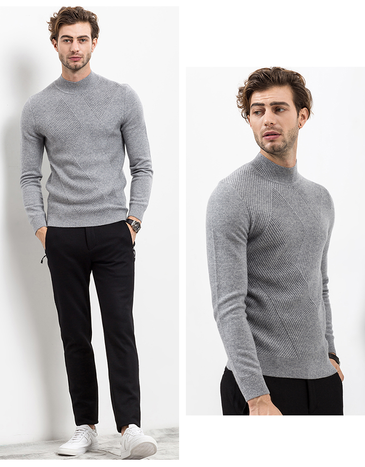 Ấm áp vô song Áo len dày chống lạnh 2018 mới cho nam áo len cashmere cổ nửa cổ DAZ517 áo thun nam