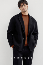 High-end winter pure wool handmade double-sided for mens suits collar short fur coats DAF181