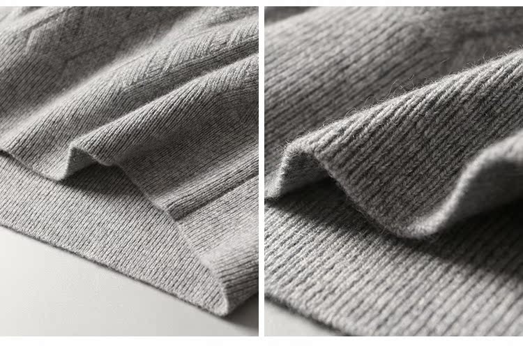 Cao cấp người đàn ông kinh doanh kim cương jacquard cao gram tinh khiết cashmere nam nửa cổ áo len cashmere áo len DAZ410